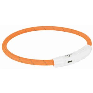 Trixie lysbånd med USB opladning til store hunde 65 cm orange - nylon